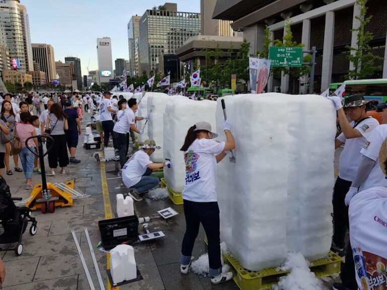 The Greatest Number of Snow Sculptures Made in One Place Outdoors on a Midsummer Day