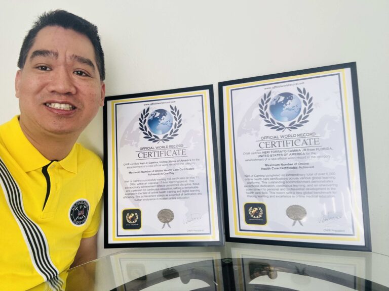 Maximum Number of Online Health Care Certificates Achieved, Including the Highest Number Completed in a Single Day