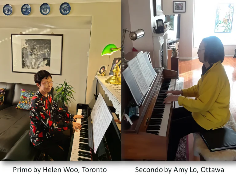 Largest Collection of Virtual Piano Four Hands Performances by Two Pianists Across Two Cities