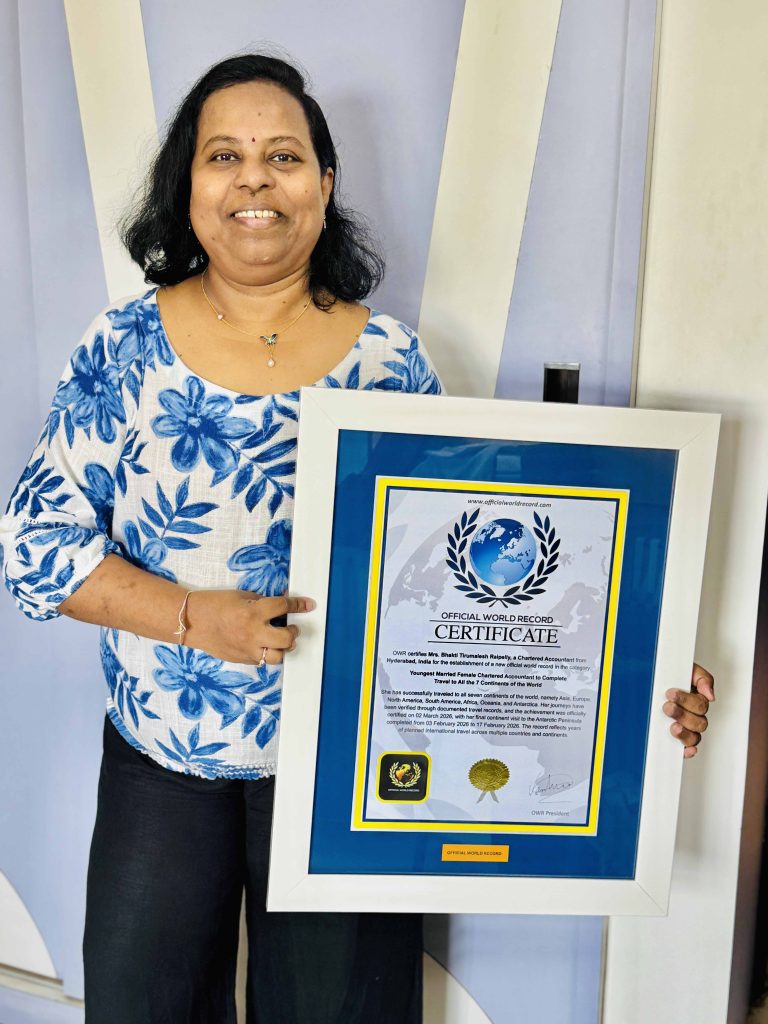 Youngest Married Female Chartered Accountant to Complete Travel to All the 7 Continents of the World